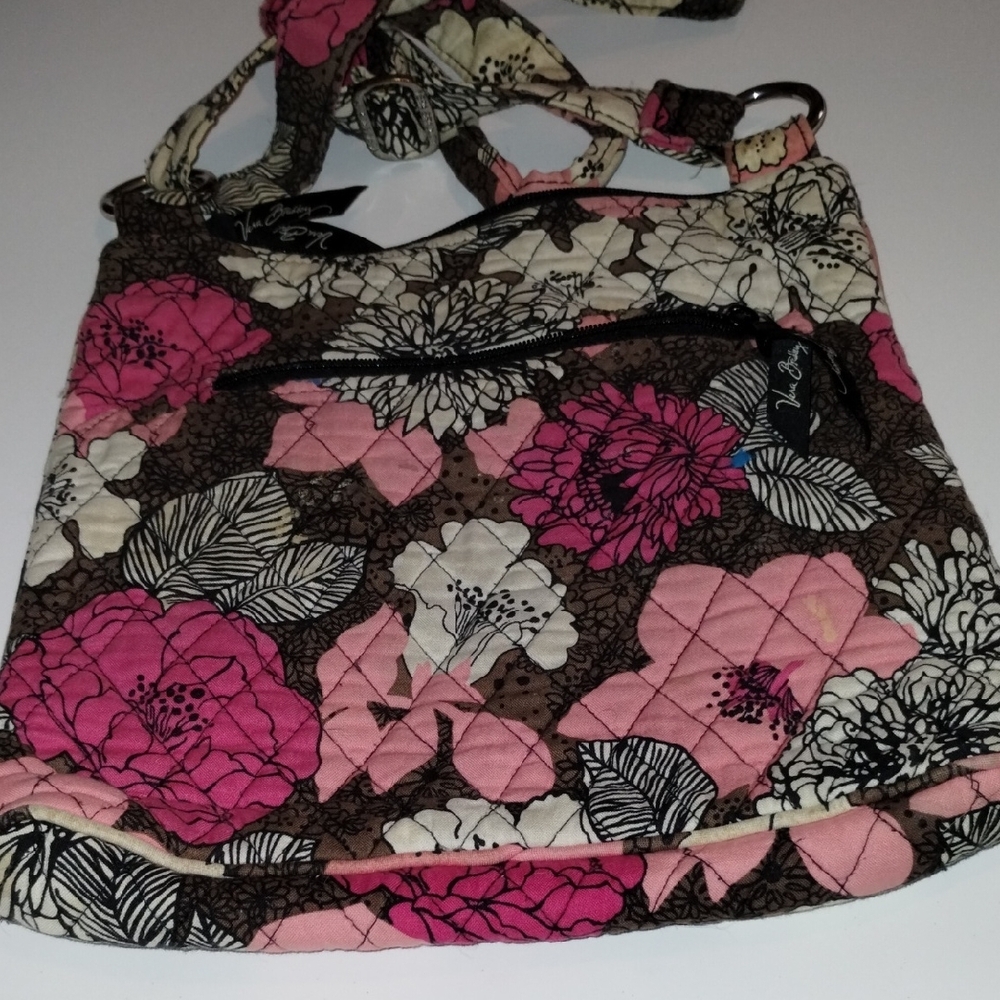 Vera Bradley Pink and Brown Floral Shoulder Bag EUC - Picture 4 of 7